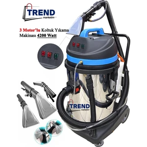 3 Motor'lu Koltuk Yıkama Makinası 3 Emiş 1 Püskürtme 4200 Watt