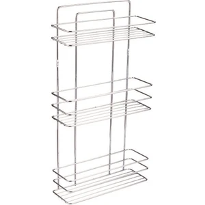 Paslanmaz Yapışkanlı 3 Katlı Banyo Şampuanlık Düzenleyici Delmeye Son Krom Tş-03