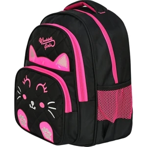 Kapitone Kedi Desenli Ilkokul Sırt Çantası 5011