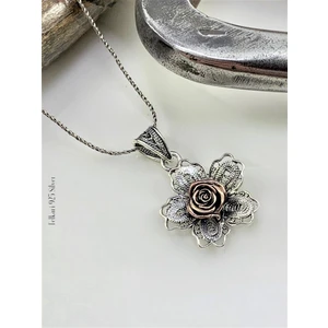 Doğan Silver Doğan Silvertelkari Işlemeli Elişi Tasarım Gümüş Kolye 21415