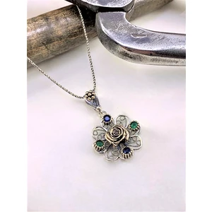 Doğan Silver Doğan Silvertelkari Işlemeli Elişi Tasarım Gümüş Kolye 21413