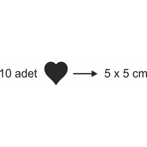 5 cm 10 Adet  Siyah  Ahşap Kalp Duvar Dekoru Zenginleştirici