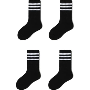 Black Arden Socks 4 Çift Unisex Kolej Model Okul Çorabı   BT-0627