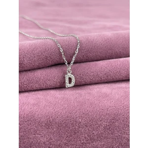 Bey Silver 925 Ayar Gümüş D Harfi Kolye