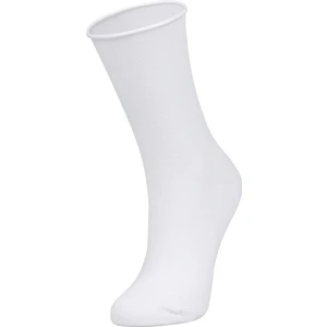4 Mevsim Şık %80 Bambu Roll Top Lastiksiz Kadın Beyaz Bambu Soket Çorap