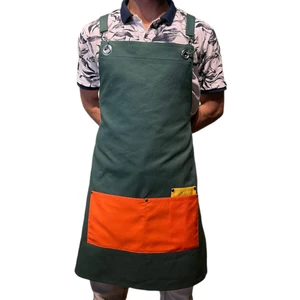 Önlük Sepeti Koyu Yeşil Yeni Sezon Trend Çapraz Askılı Önlük Barista Garson