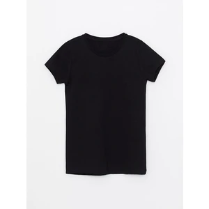 The Wert Siyah Bisiklet Yaka Basic Kısa Kollu Erkek Çocuk