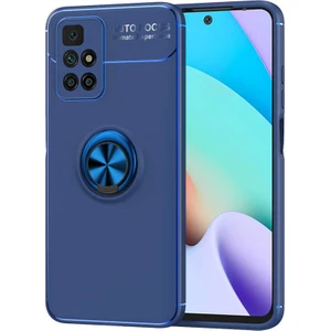 Xiaomi Redmi 10 Kılıf Renkli Yüzüklü Manyetik Silikon Kapak Mavi - Mavi