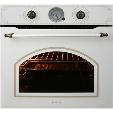 Kumtel Rustik Bej Cam Ankastre Fırın 51 lt A+ Enerji Sınıfı Turbo Fan 4 Programlı Güçlü
