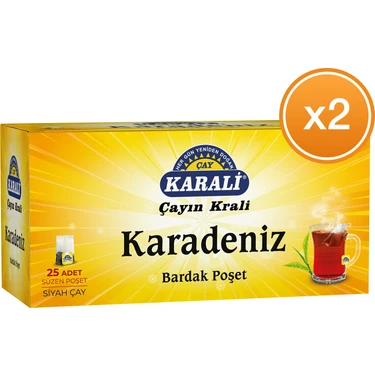 Karali Çay Karadeniz Bardak Poşet Çay 25'li x 2