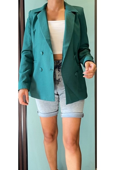 Yeşil Astarlı Blazer Ceket