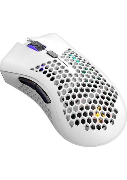 Oyun Fare 2400 Dpı Honeycomb Shell 2.4 Ghz Kablosuz Ergonomik Fareler Şarj Edilebilir Rgb Aydınlık Delik Oyun Faresi Pc Gamin - Beyaz (Yurt Dışından)