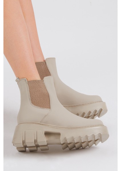 Kadın Krem Cilt Lastikli Bot 2023 Modası Rahat Kalıp ve Kaymaz Taban fiyatları