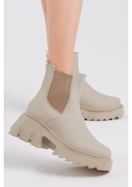 Kadın Krem Cilt Lastikli Bot 2023 Modası Rahat Kalıp ve Kaymaz Taban fırsatları