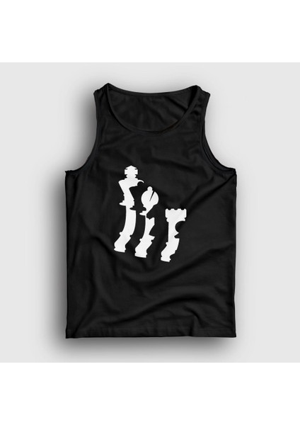 Unisex Siyah Pieces Chess Satranç Atlet