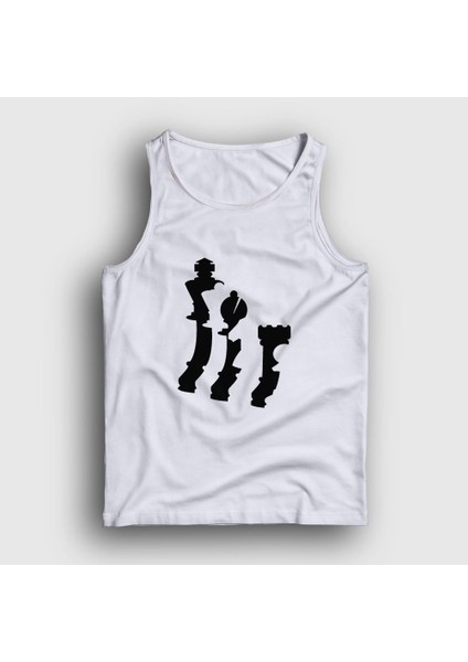 Unisex Beyaz Pieces Chess Satranç Atlet