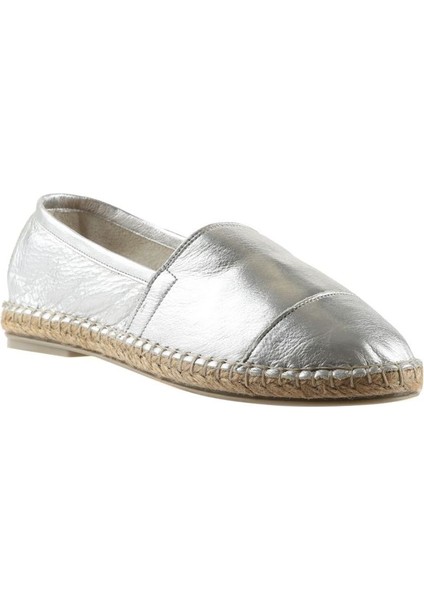 Gümüş Deri Kadın Düz Babet fiyatları