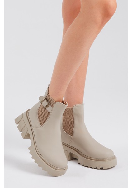 Kadın Krem Cilt Lastikli Bot Kaymaz Taban ve Rahat Kalıp Özellikleriyle fiyatları