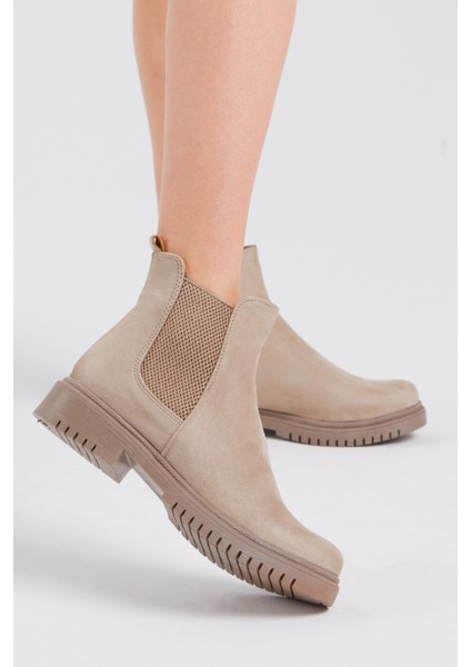 Kadın Krem Süet Lastikli Rahat Kalıp Bot fırsatları