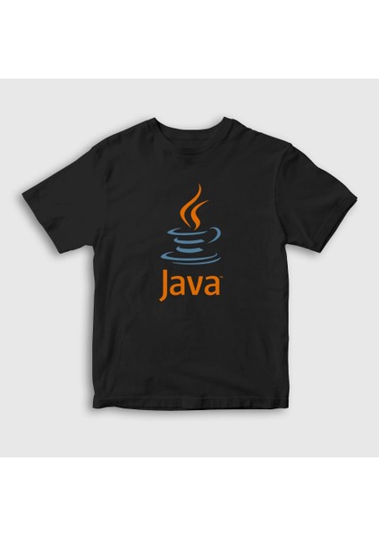 Unisex Çocuk Siyah Java Coder Programmer Developer Yazılımcı T-Shirt