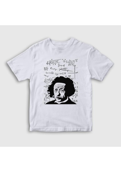 Unisex Çocuk Beyaz Formulas Scientist Albert Einstein T-Shirt