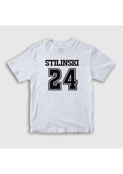 Unisex Çocuk Beyaz Stiles Stilinski Dizi Teen Wolf T-Shirt