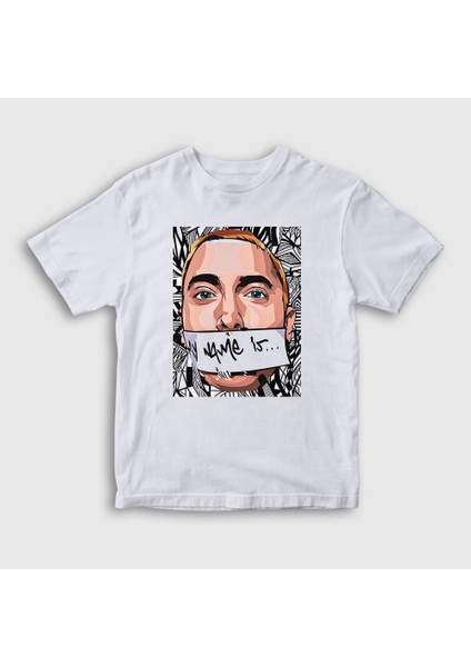 Unisex Çocuk Beyaz My Name Is Eminem T-Shirt