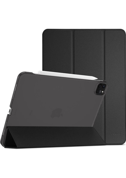 Apple iPad Pro 12.9 Inç 4. Nesil (2020) Prime Smart Case Tablet Kılıfı (A2069-A2229-A2232-A2233) Siyah