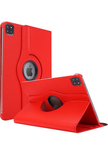 Apple iPad Pro 12.9 Inç 3. Nesil (2018) Prime Dönebilen Tablet Kılıfı (A1876-A1895-A1983-A2014) Kırmızı