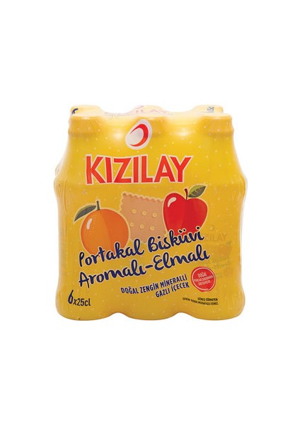 Portakal-Bisküvi-Elmalı Maden Suyu 6X250 ml