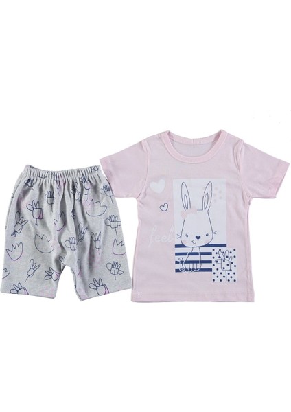 Kız Çocuk Tavşan Desenli Taytlı Takım