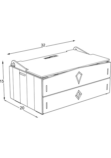 Design Otto Luna 64 Bölmeli Ahşap Kozmetik Makyaj Kolye Küpe Yüzük Takı Koleksiyon Saat Dikiş Aksesuar Tespih Kutusu Çok Amaçlı Düzenleyici Organizer