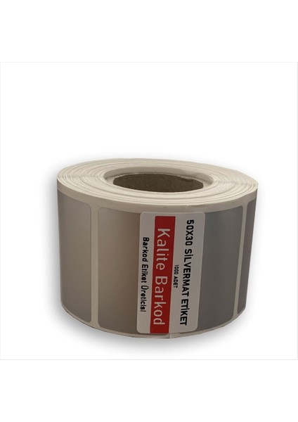 50X30 Silvermat Etiket | Rulo Demirbaş Etiketi