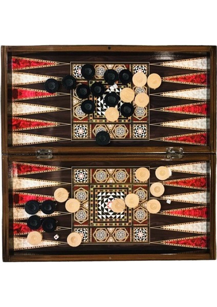 Ahşap Pullu Tavla Masif Sedef Tavla Ahşap Pullu Sedef Tavla 50*50 cm Büyük Boy 45541 modelleri