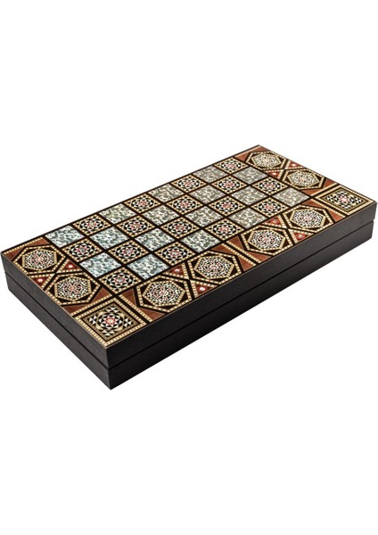 Ahşap Pullu Tavla Masif Sedef Tavla Ahşap Pullu Sedef Tavla 50*50 cm Büyük Boy 45541 fırsatları