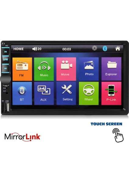 Double Teyp 7 4X45W Mirrorlink Bt/usb/sd/fm/aux Kameralı Kamosonıc KS-G755