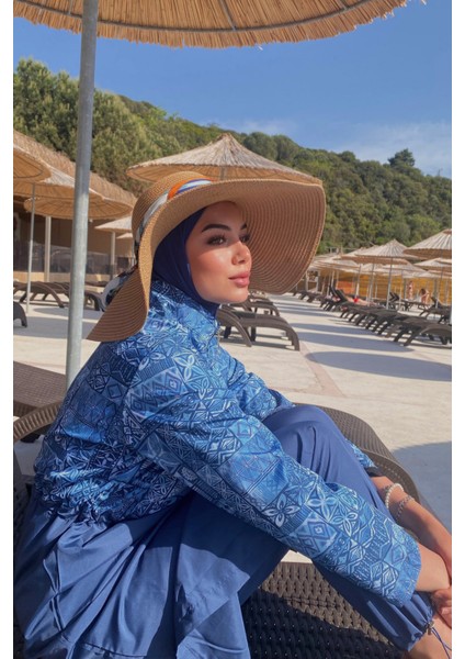 Paraşüt Tam Kapalı Tesettür Mayo Çini Desen R040 Rabia fiyatları