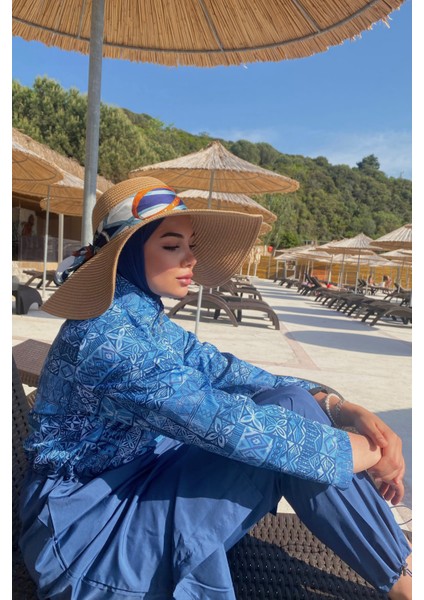 Paraşüt Tam Kapalı Tesettür Mayo Çini Desen R040 Rabia indirimleri