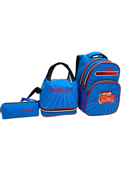 Ilkokul Sırt Çantası Beslenme Çantası ve Kalemlik Seti Formula Mavi fiyatları