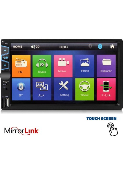 Double Teyp 7 4X45W Mirrorlink Bt/usb/sd/fm/aux Kameralı Kamosonıc KS-G752