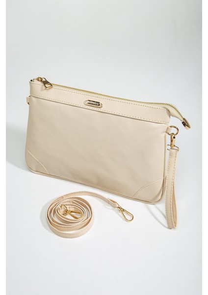Prada Malzeme Uzun Kısa Askılı Bej Kadın Portföy Çanta modelleri