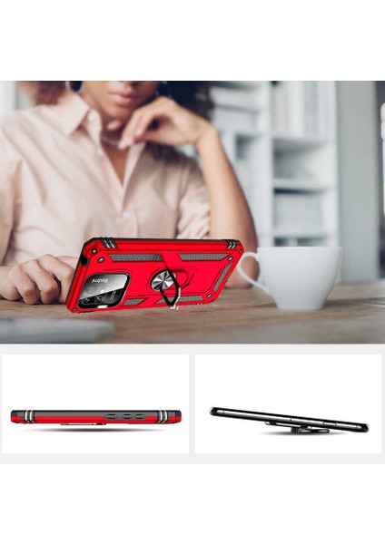 Xiaomi Poco C40 Kılıf Zore Vega Yüzüklü Standlı Zırh Kılıf modelleri