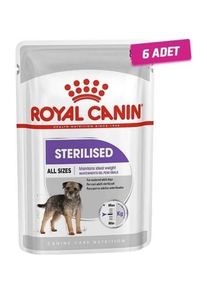 6 Adet - Sterilised Pouch Konserve Köpek Maması 85 gr