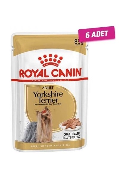 6 Adet - Yorkshire Terrier Adult Pouch Köpek Maması 85 gr