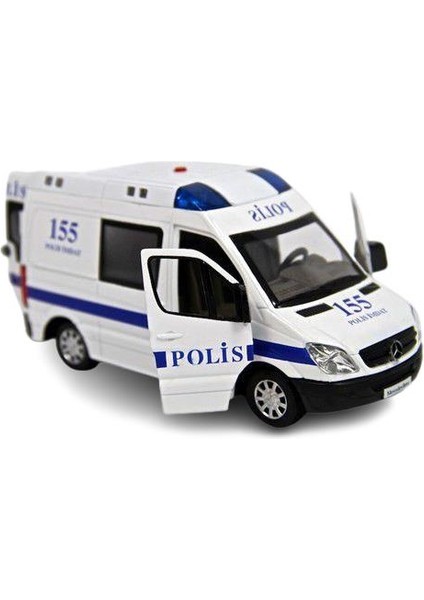 Vardem Sesli Işıklı Çek Bırak Metal Polis Ekip Arabası - 588B-POLIS