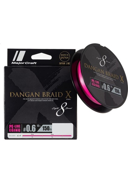 Dangan x 8x Ip Misina Pe 0.6 0.06MM 12LB/5.44KG 150MT Pembe