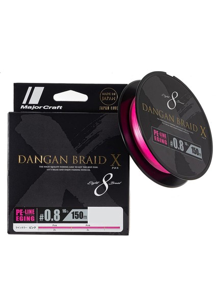 Dangan x 8x Ip Misina Pe 0.8 0.10MM 16LB/7.26KG 150MT Pembe