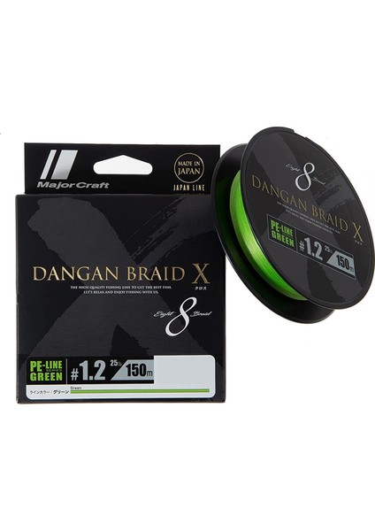 Dangan x 8x Ip Misina Pe 1.2 0.16MM 25LB/11.34KG 150MT Yeşil