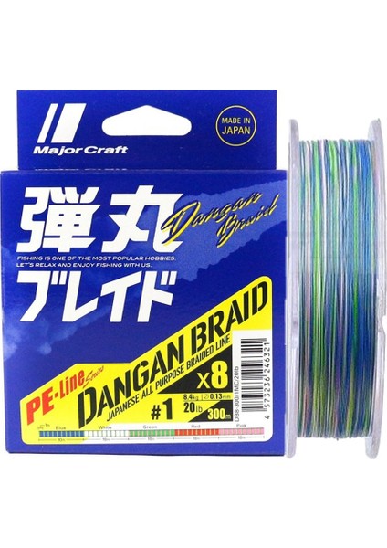 Dangan 8x Ip Misina Pe 1.0 0.13MM 20LB/8.4KG 300MT Multi