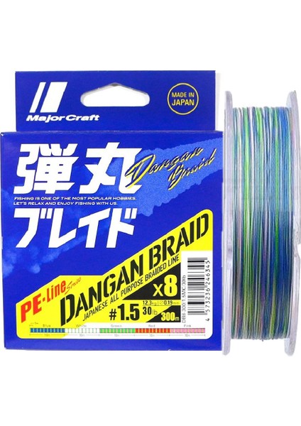 Dangan 8x Ip Misina Pe 1.5 0.19MM 30LB/12.3KG 300MT Multi